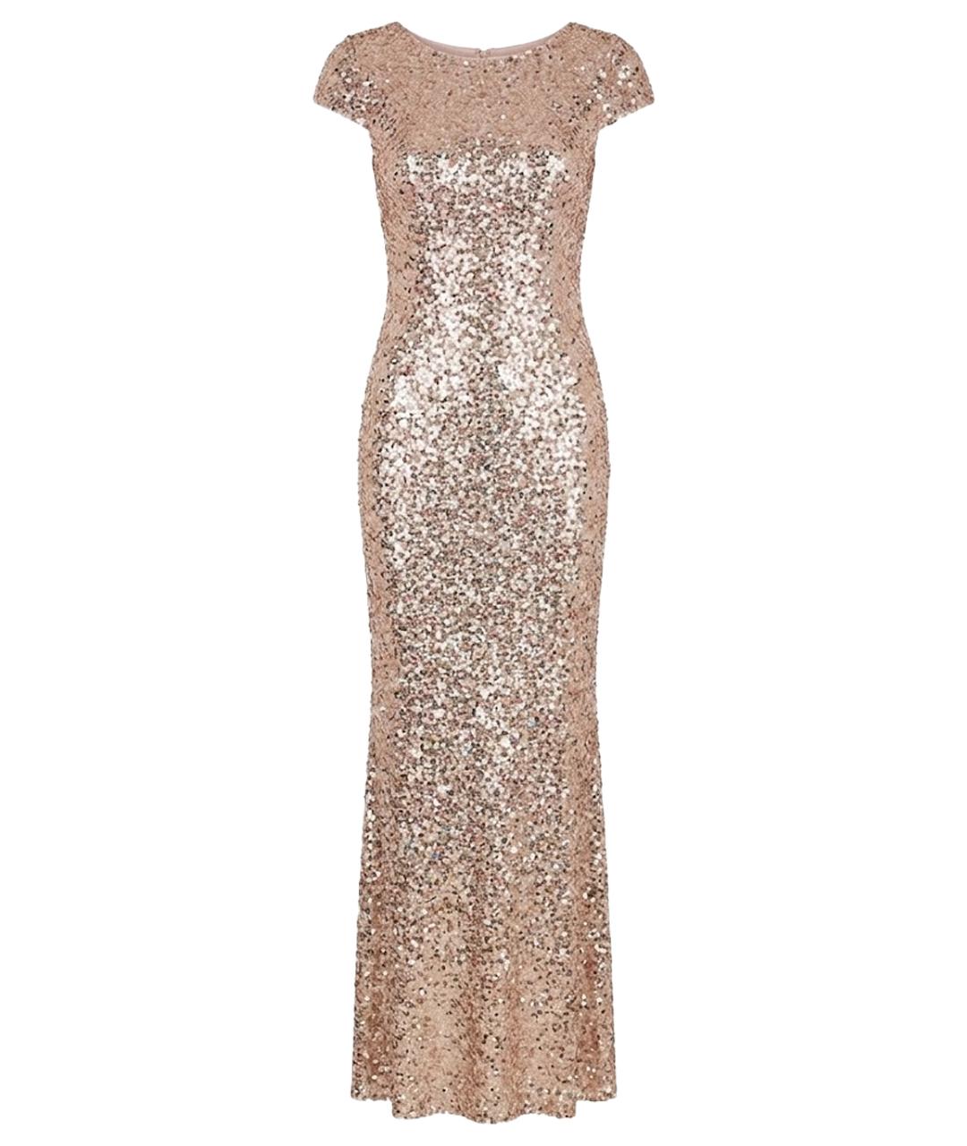 BADGLEY MISCHKA Золотое полиэстеровое вечернее платье, фото 1