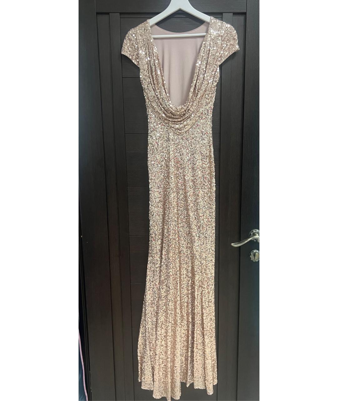 BADGLEY MISCHKA Золотое полиэстеровое вечернее платье, фото 2