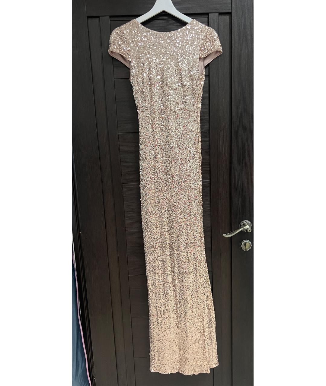 BADGLEY MISCHKA Золотое полиэстеровое вечернее платье, фото 5