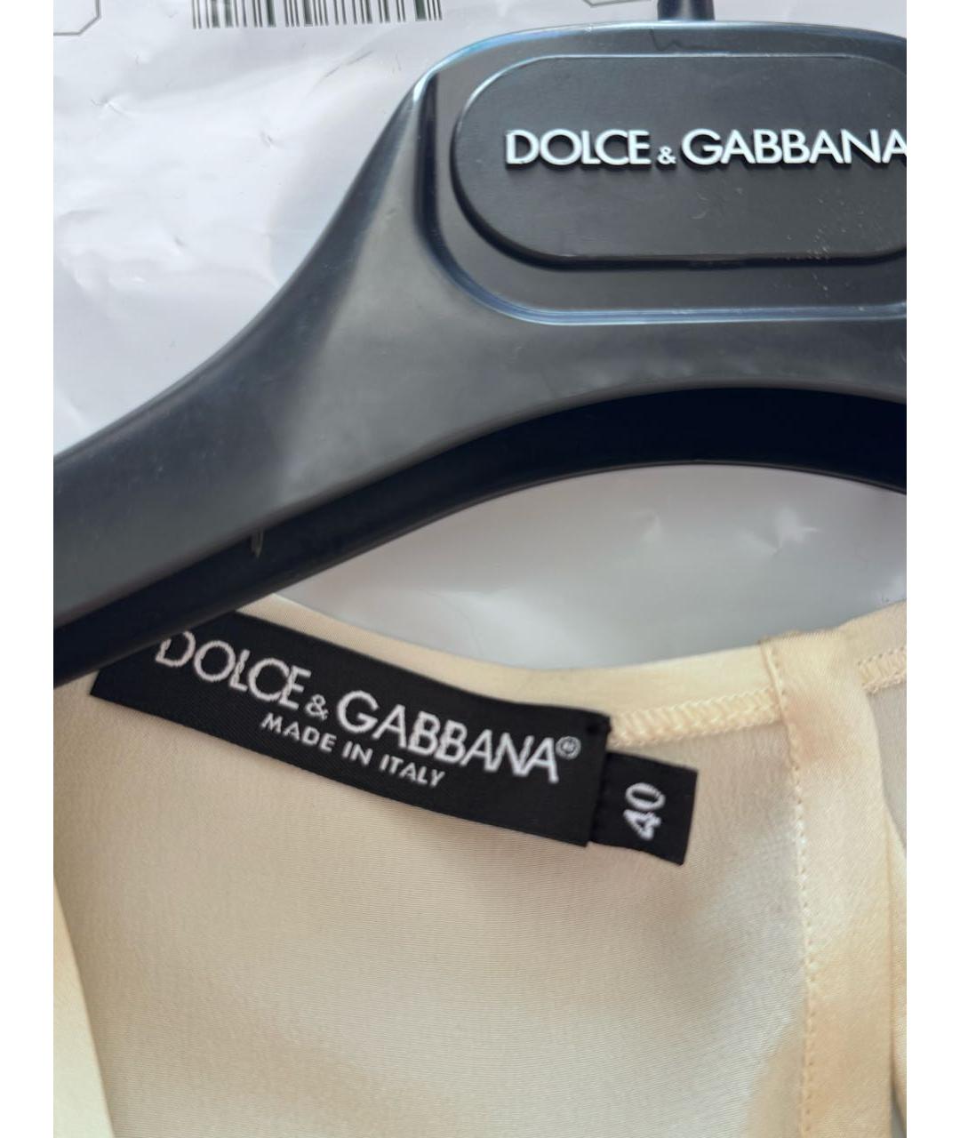 DOLCE&GABBANA Бежевая шелковая блузы, фото 4