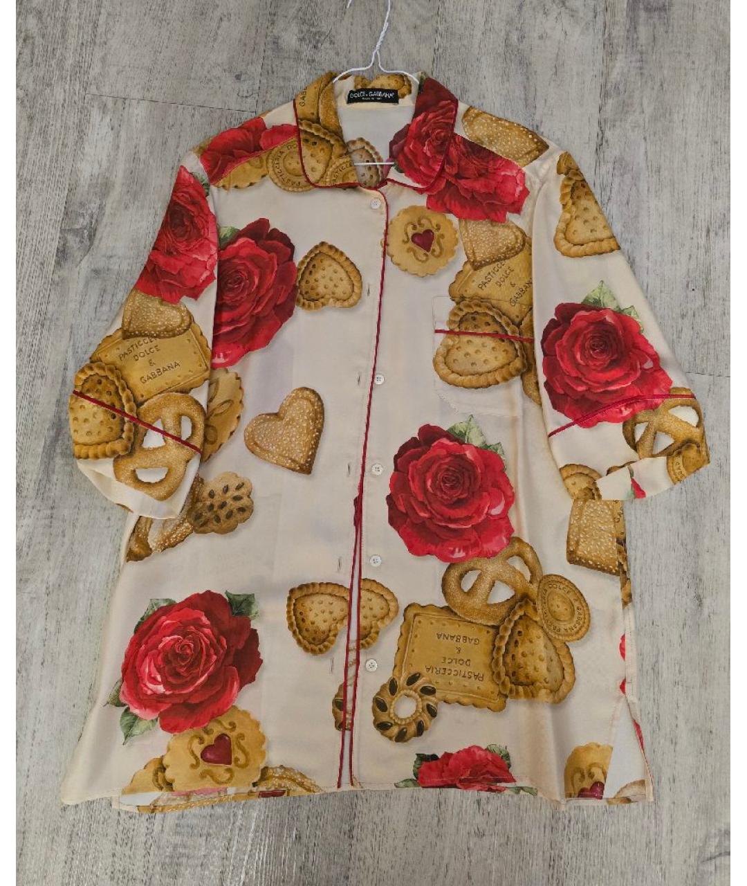 DOLCE&GABBANA Мульти шелковый костюм с брюками, фото 3