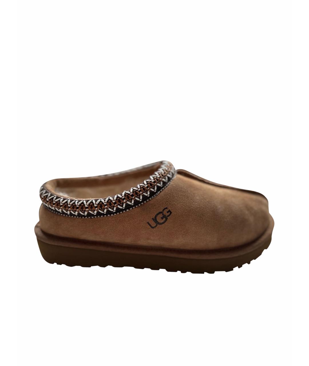 UGG AUSTRALIA Коричневые замшевые сабо, фото 1