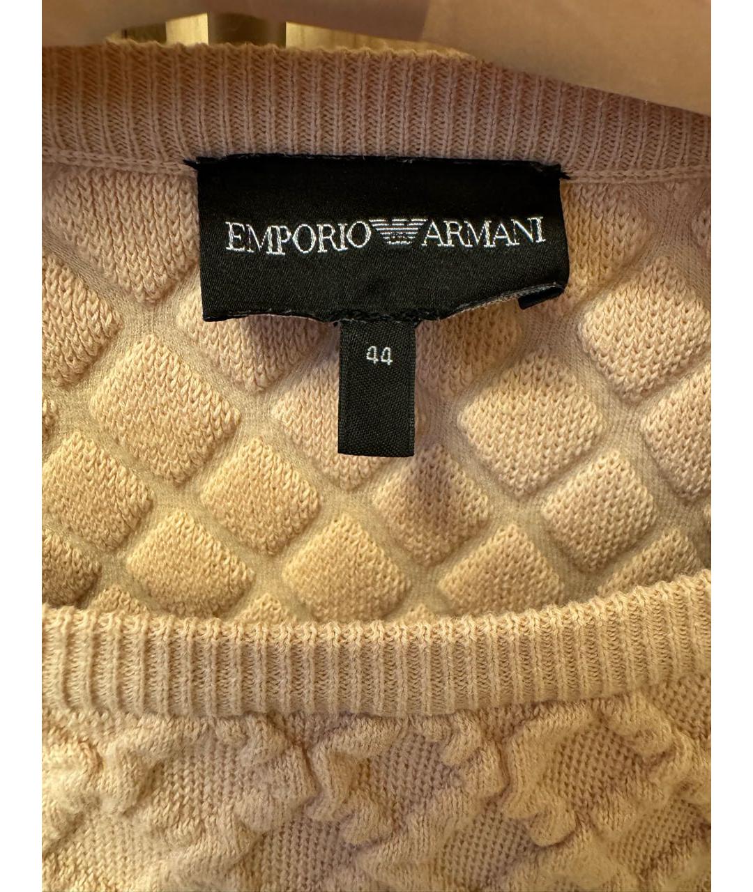 EMPORIO ARMANI Бежевый хлопковый джемпер / свитер, фото 3