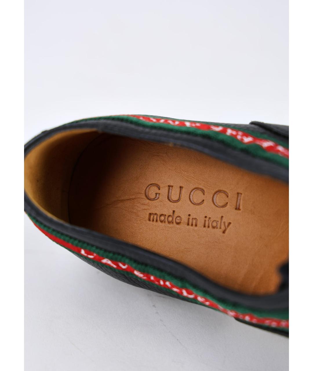 GUCCI Черные кожаные туфли, фото 5