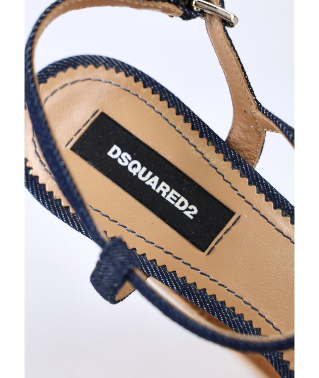 DSQUARED2 Синие текстильные босоножки, фото 5