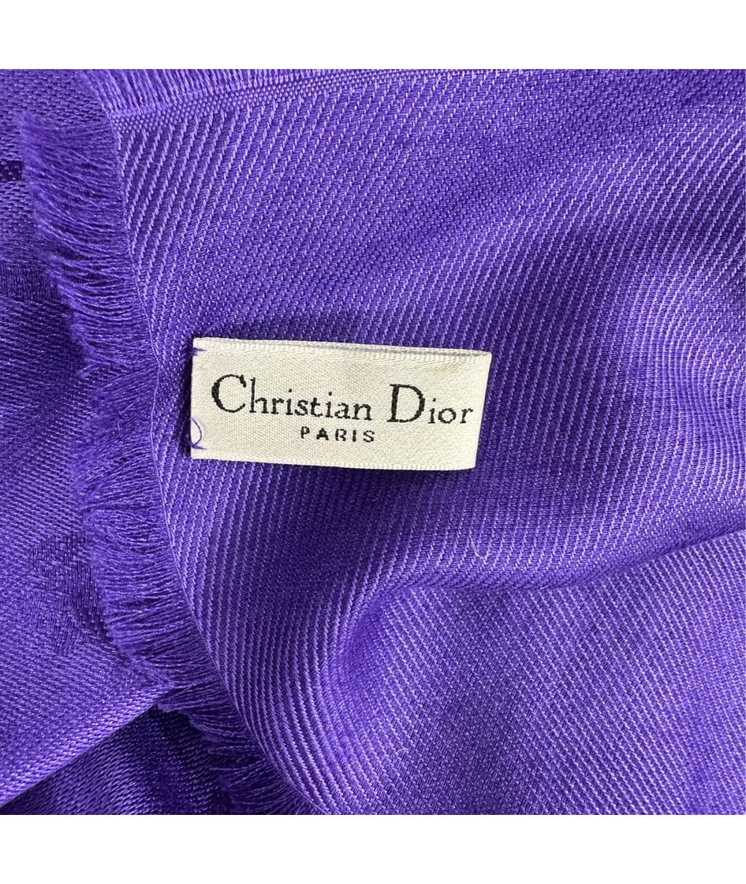 CHRISTIAN DIOR Фиолетовый кашемировый платок, фото 4