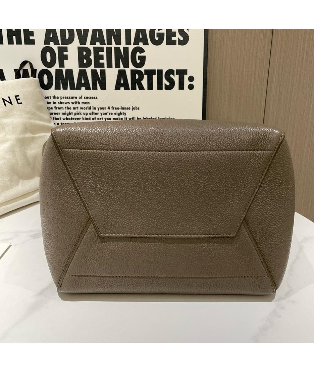 CELINE Коричневая кожаная сумка через плечо, фото 4