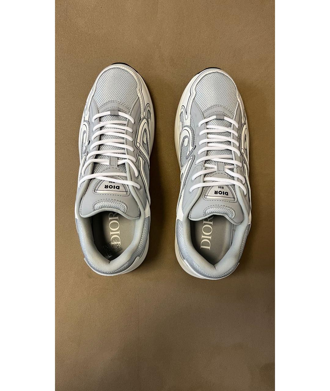 CHRISTIAN DIOR Серые текстильные низкие кроссовки / кеды, фото 3