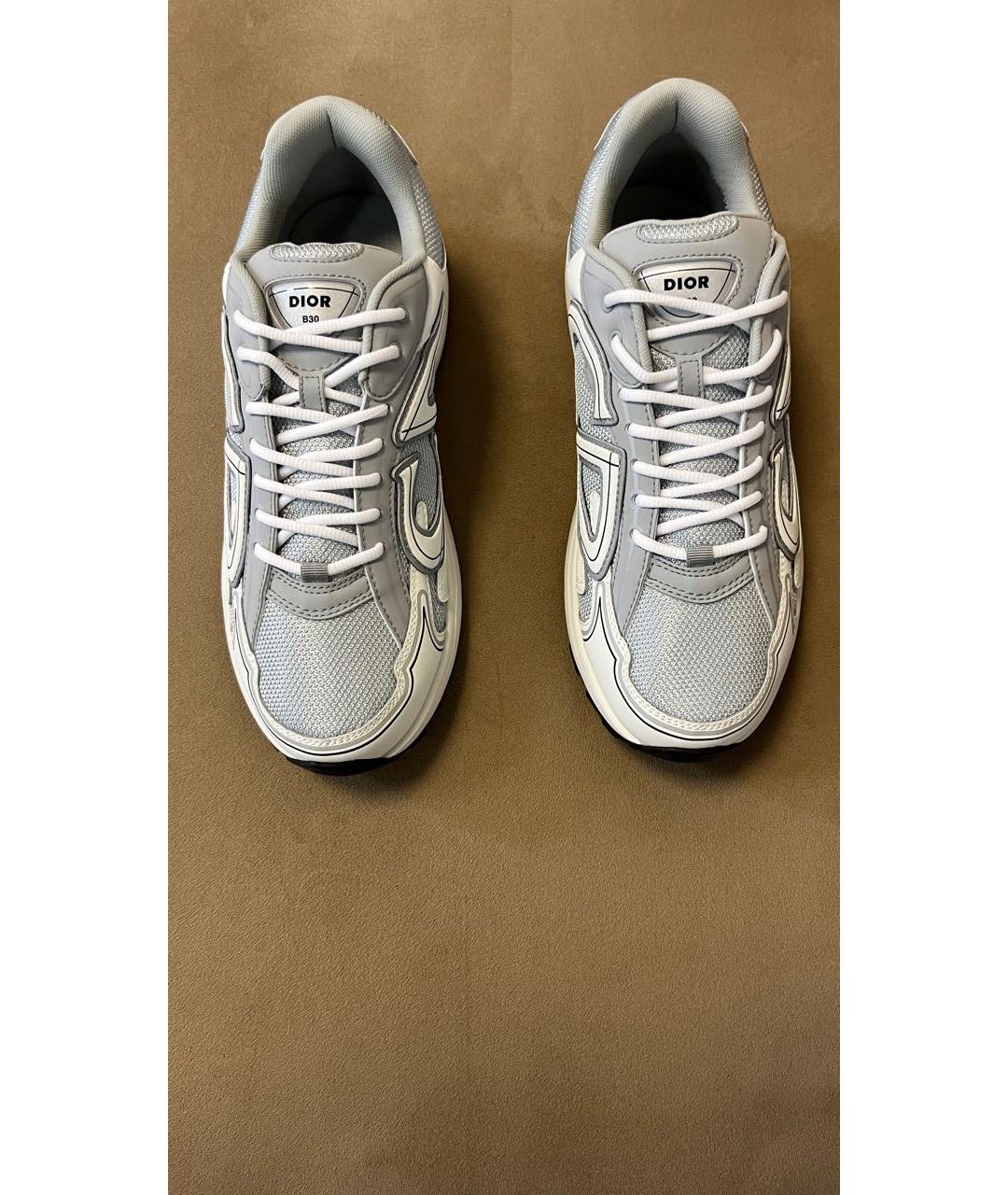 CHRISTIAN DIOR Серые текстильные низкие кроссовки / кеды, фото 2