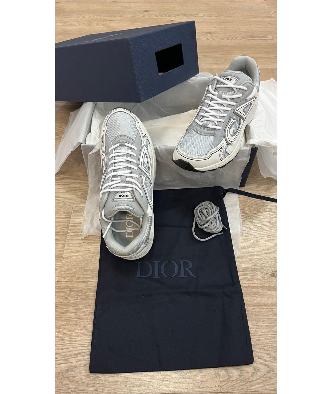 CHRISTIAN DIOR Серые текстильные низкие кроссовки / кеды, фото 5