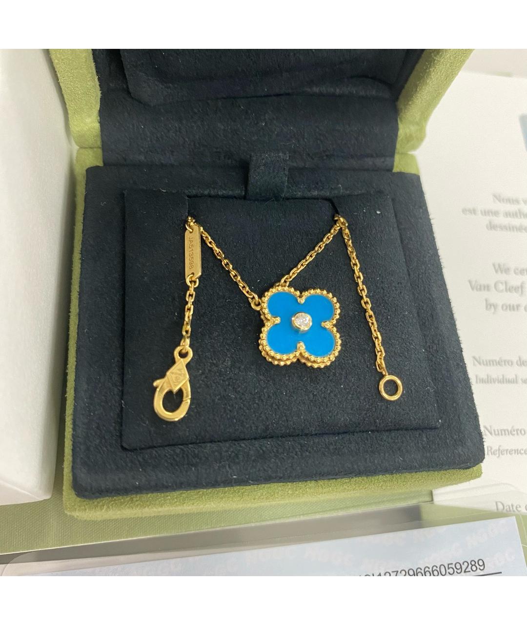 VAN CLEEF & ARPELS Голубая подвеска из желтого золота, фото 7