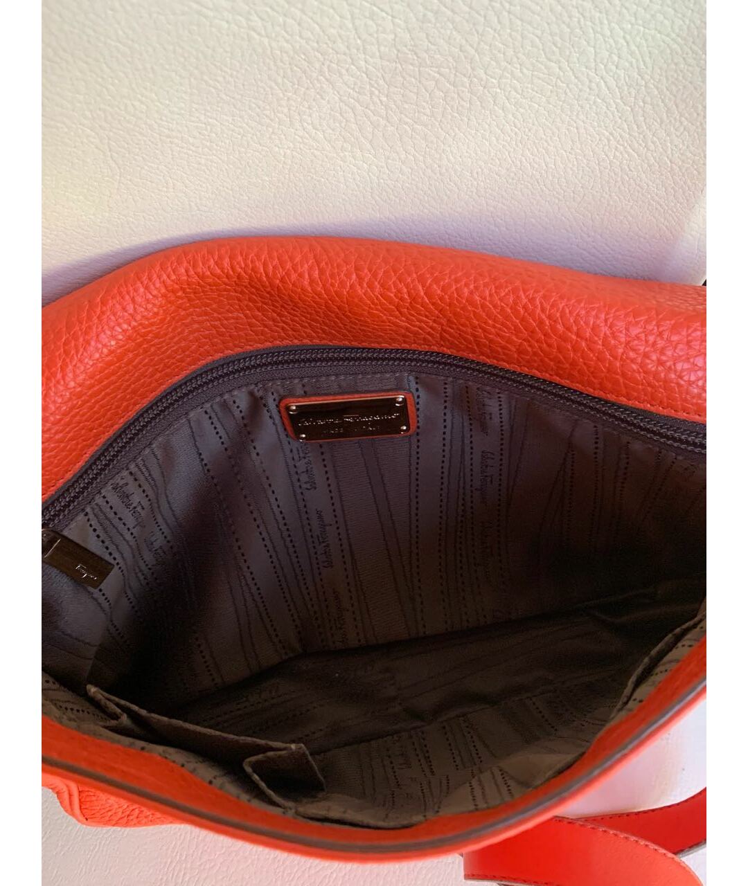 SALVATORE FERRAGAMO Оранжевая кожаная сумка тоут, фото 4