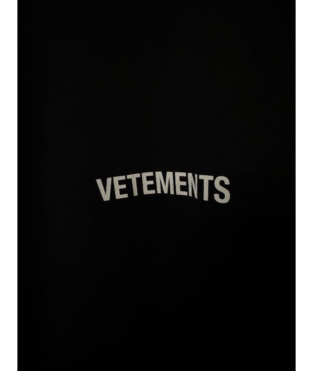 VETEMENTS Черная хлопковая футболка, фото 6