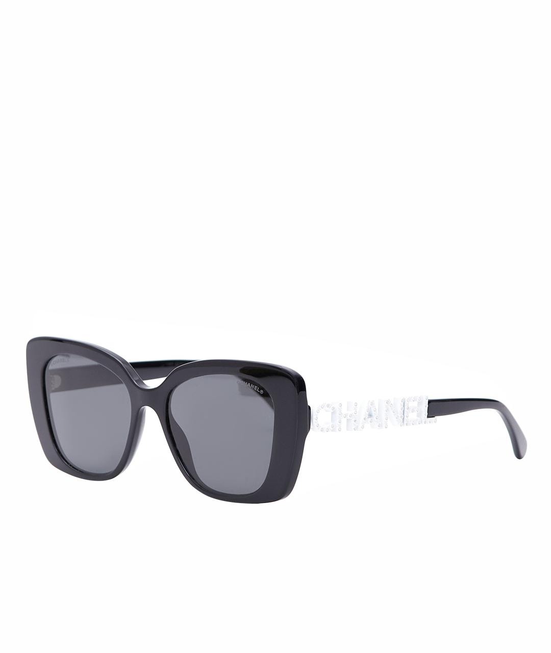 CHANEL Черные пластиковые солнцезащитные очки, фото 3