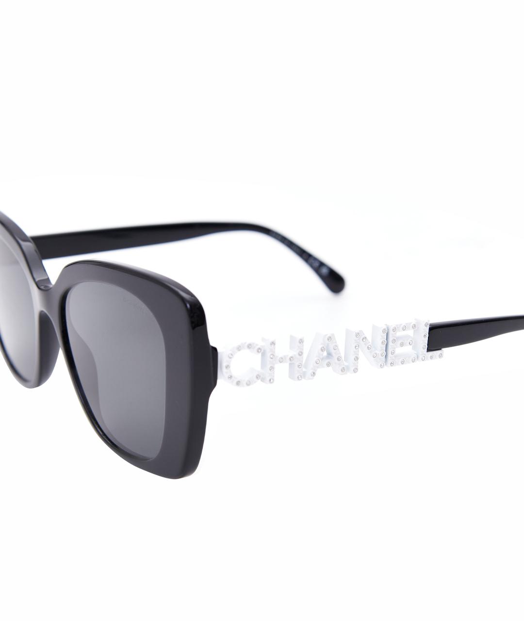 CHANEL Черные пластиковые солнцезащитные очки, фото 5