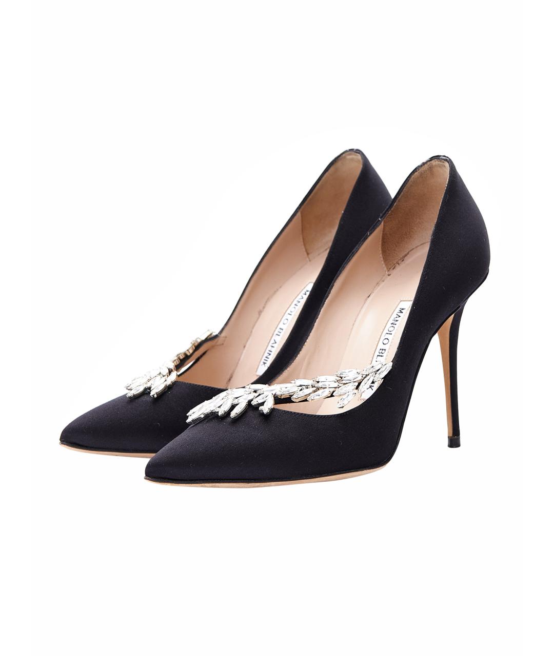 MANOLO BLAHNIK Черные текстильные туфли, фото 12