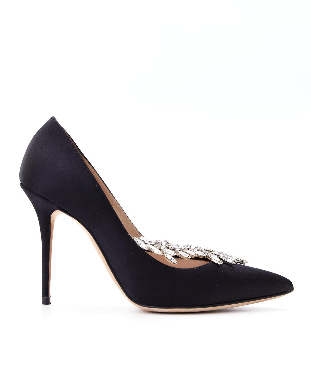 MANOLO BLAHNIK Черные текстильные туфли, фото 8