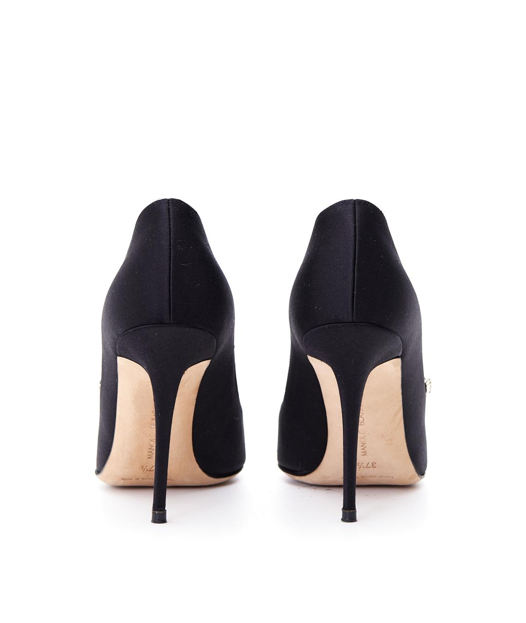 MANOLO BLAHNIK Черные текстильные туфли, фото 3