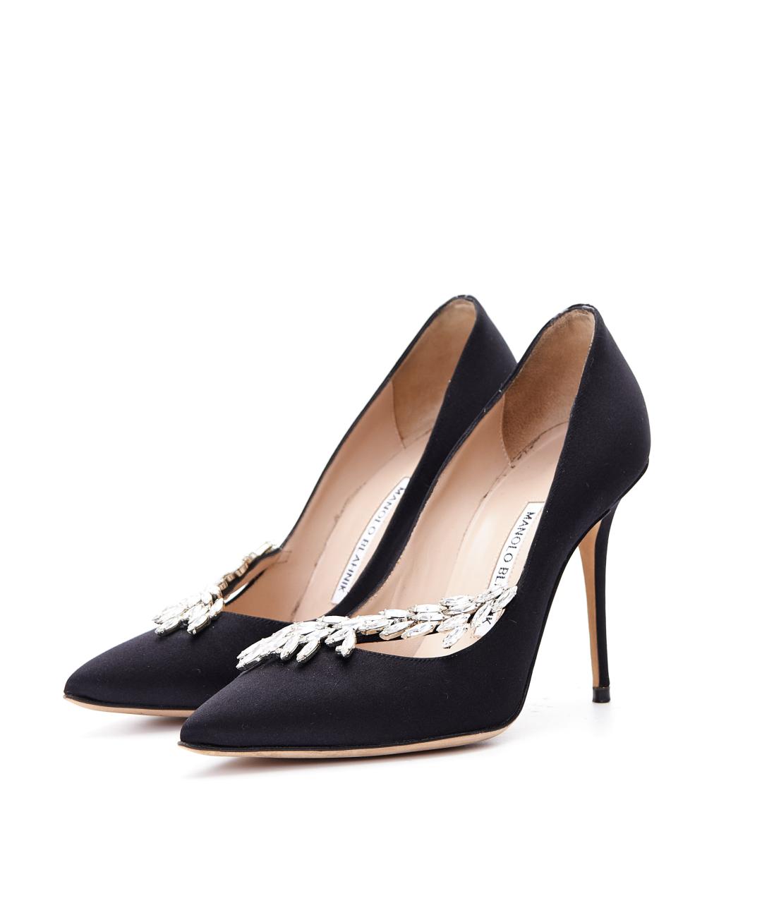 MANOLO BLAHNIK Черные текстильные туфли, фото 2