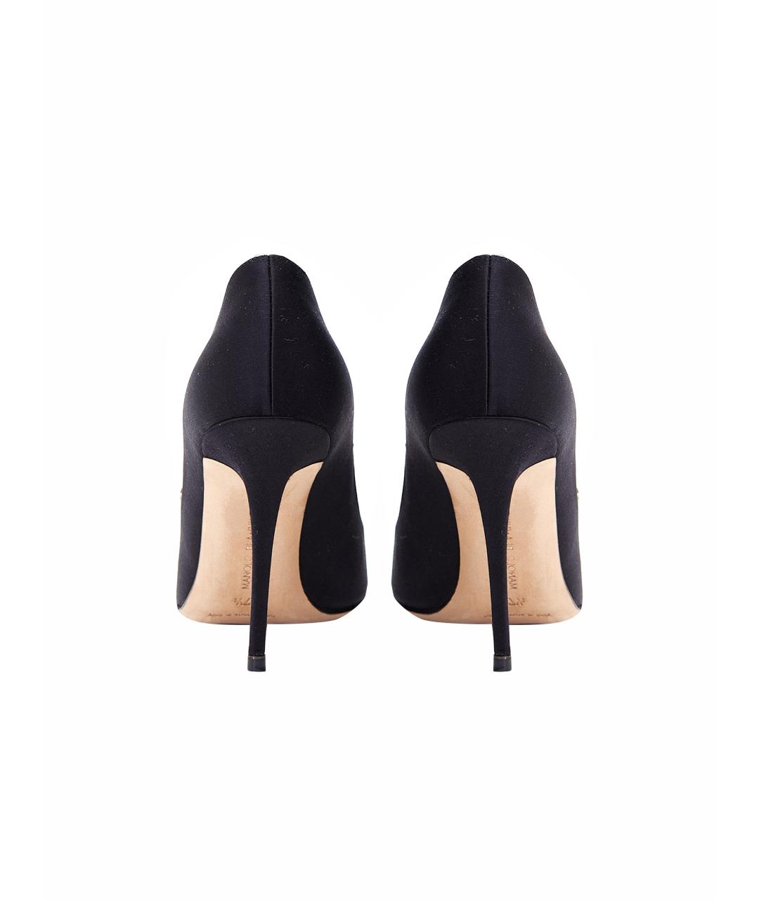 MANOLO BLAHNIK Черные текстильные туфли, фото 12
