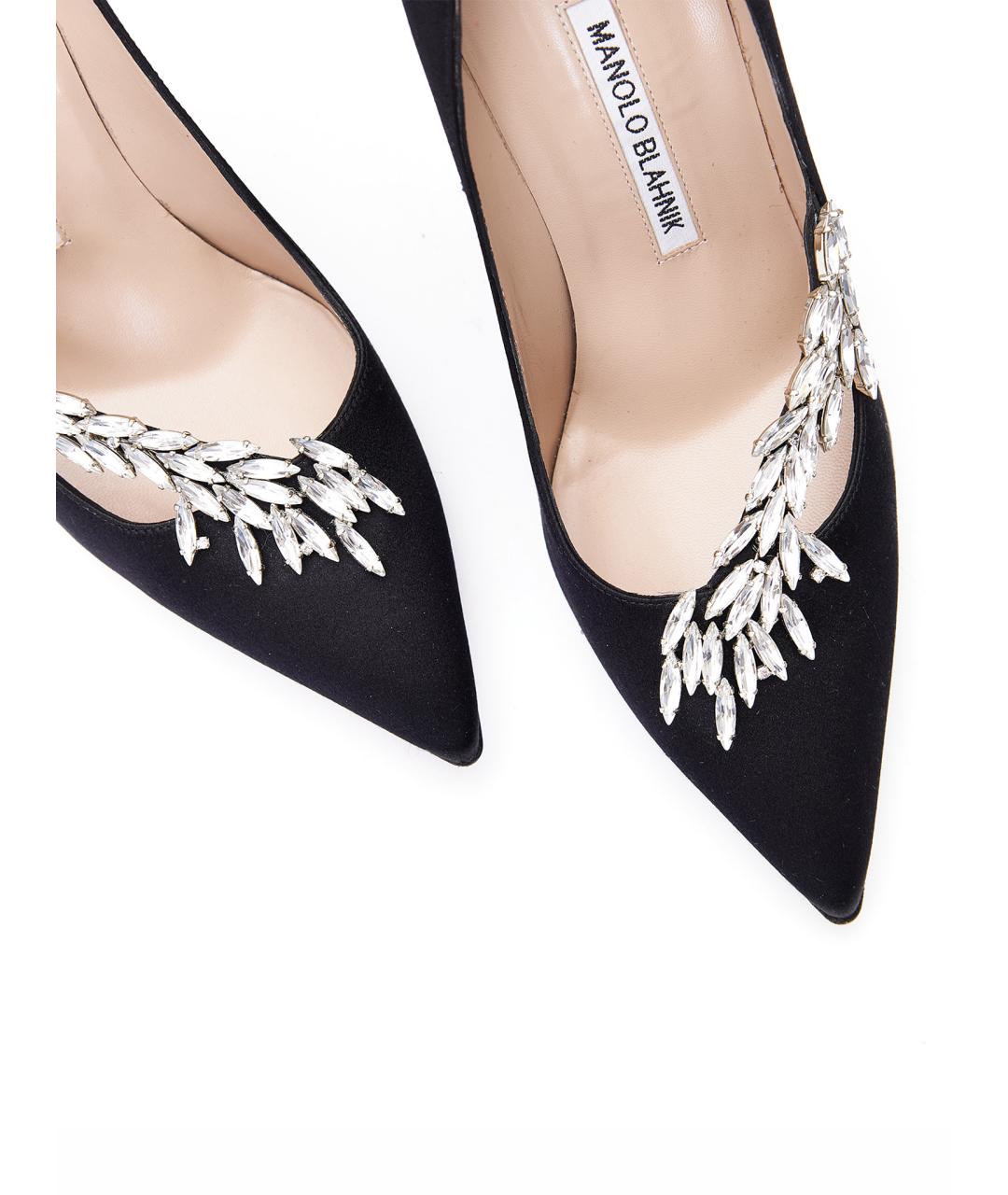 MANOLO BLAHNIK Черные текстильные туфли, фото 11