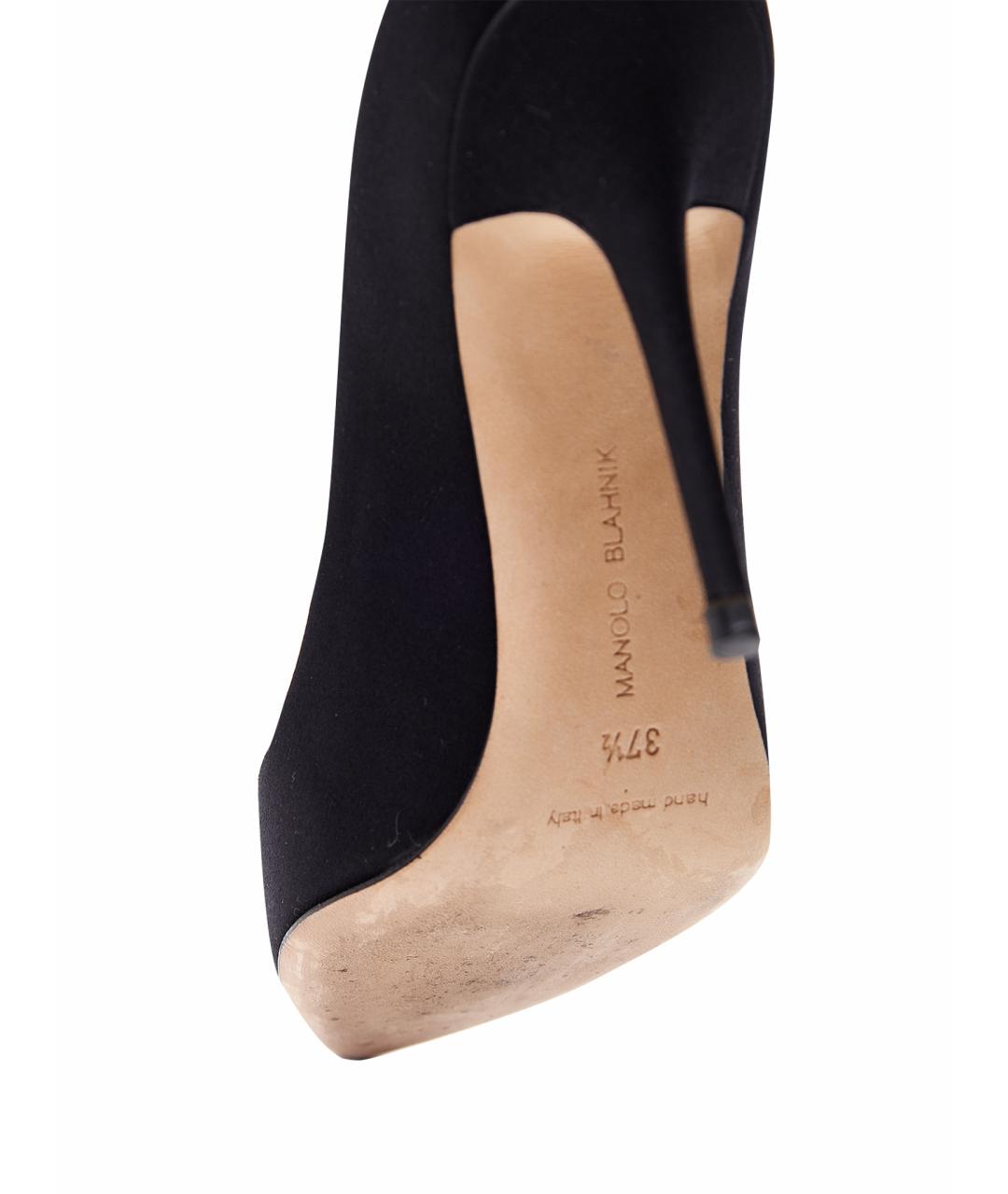MANOLO BLAHNIK Черные текстильные туфли, фото 9