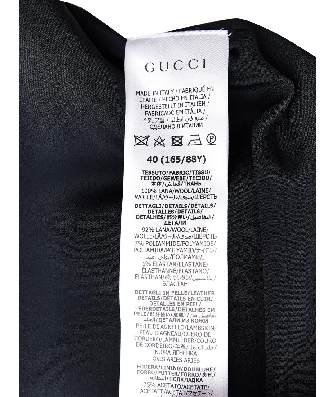 GUCCI Черное шерстяное повседневное платье, фото 6