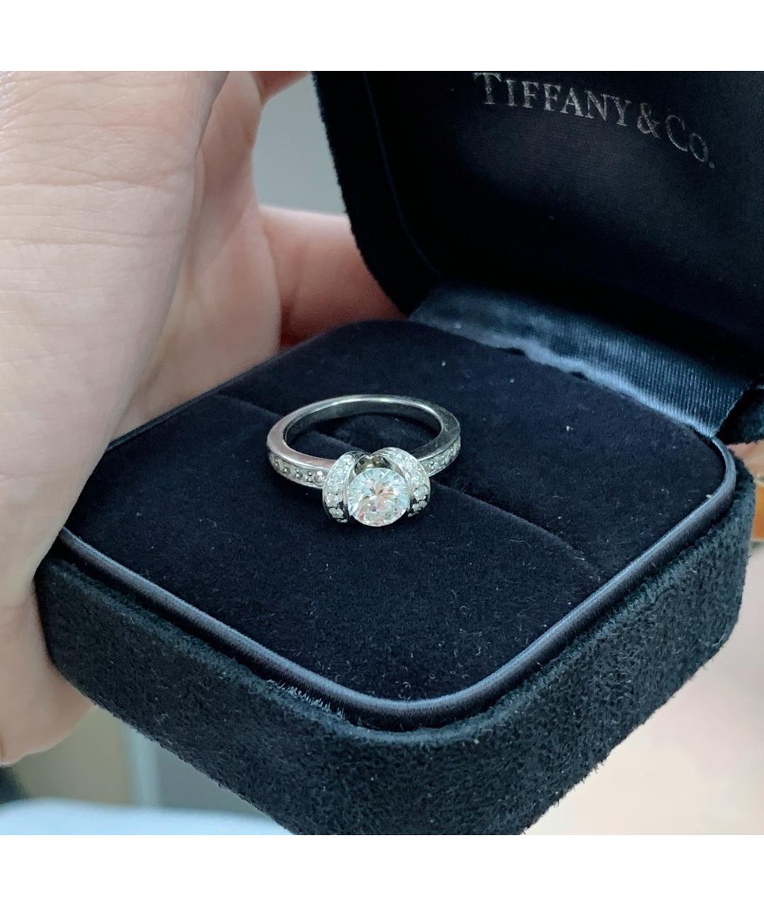 TIFFANY&CO Серебряное платиновое кольцо, фото 9