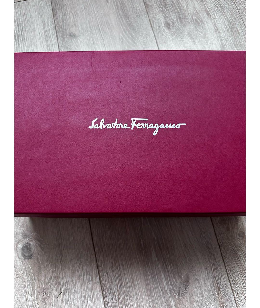 SALVATORE FERRAGAMO Розовые кожаные кроссовки, фото 5