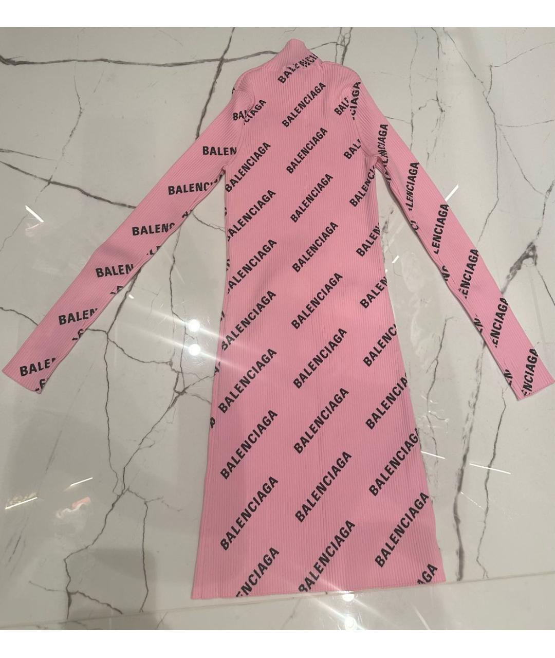 BALENCIAGA Розовое полиамидовое повседневное платье, фото 3