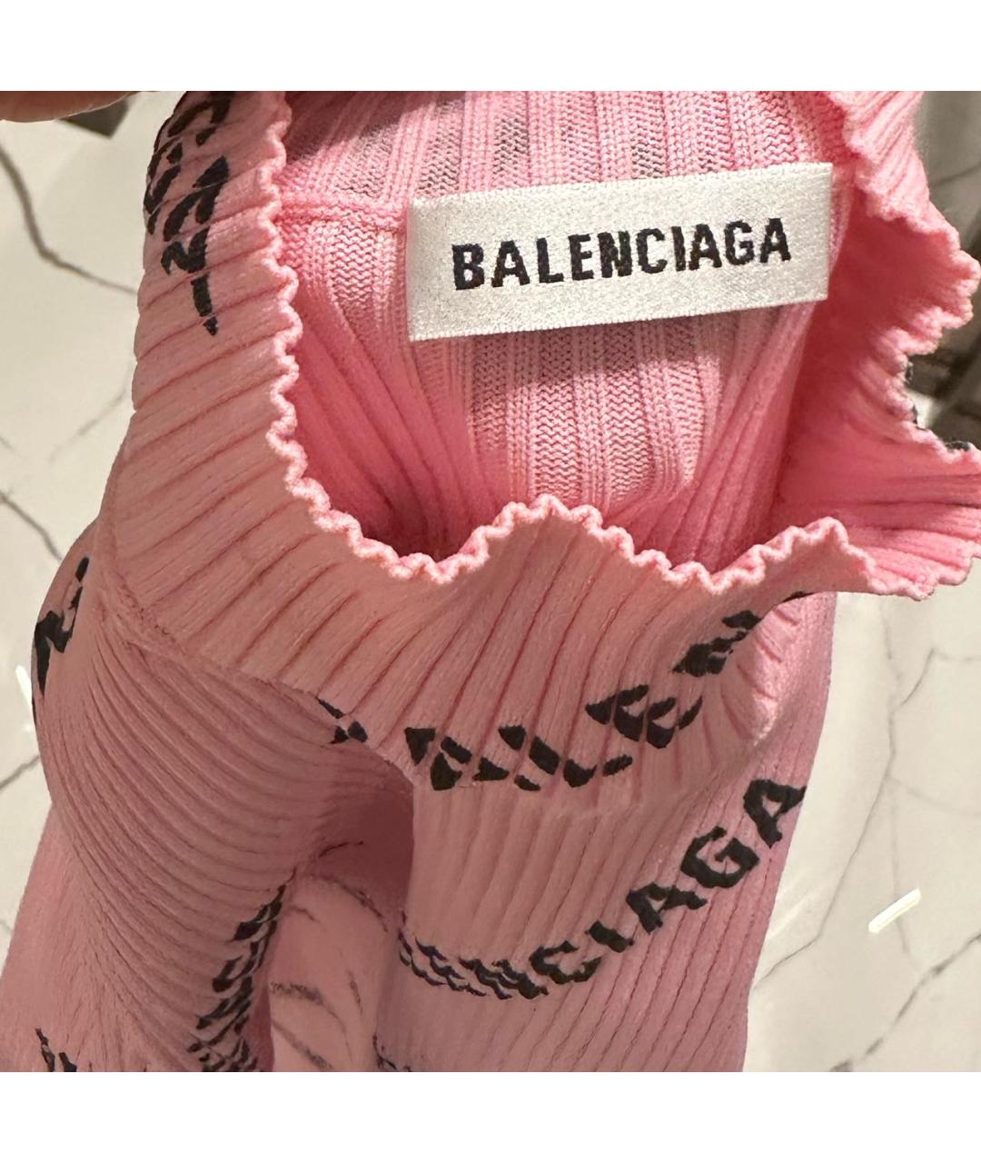 BALENCIAGA Розовое полиамидовое повседневное платье, фото 4