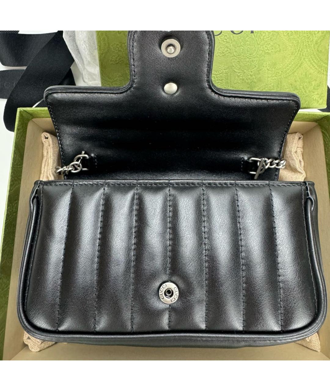 GUCCI Черная кожаная сумка через плечо, фото 4