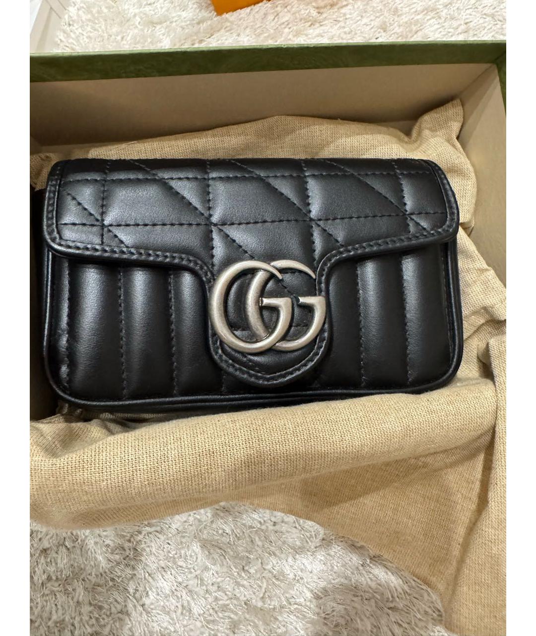 GUCCI Черная кожаная сумка через плечо, фото 3