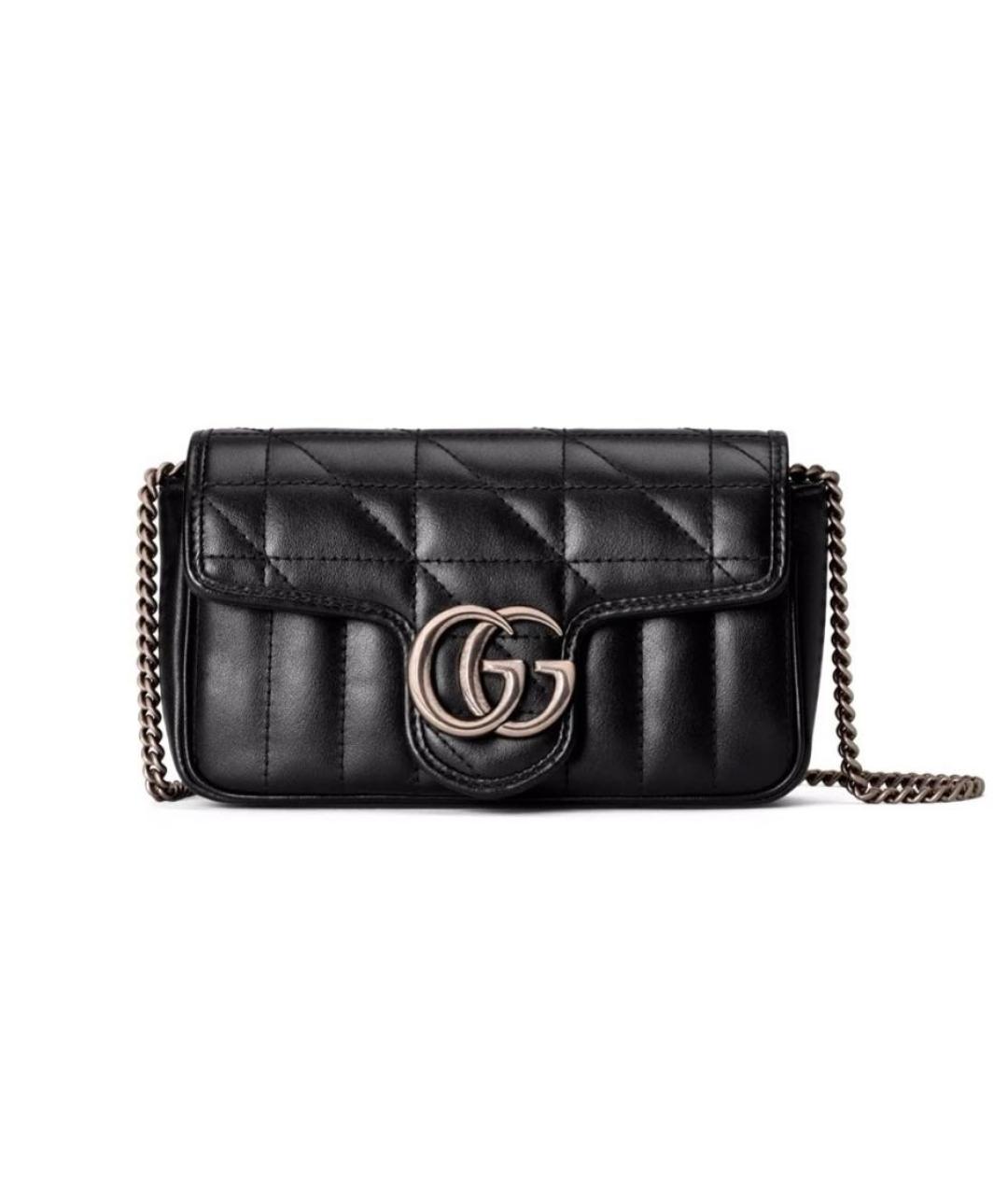 GUCCI Черная кожаная сумка через плечо, фото 7