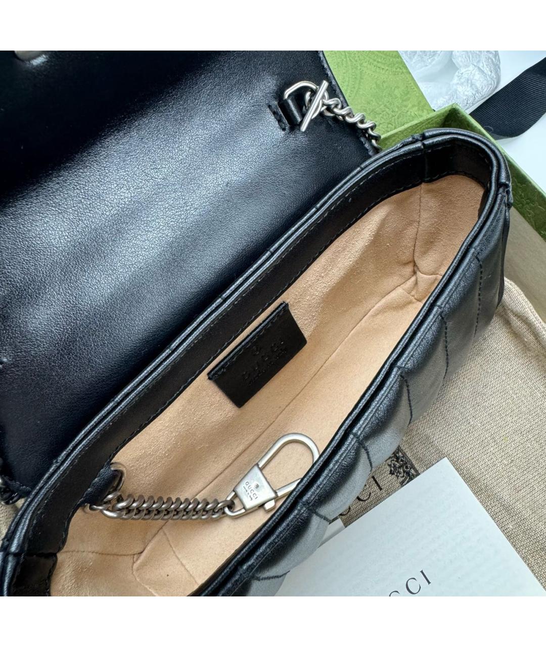 GUCCI Черная кожаная сумка через плечо, фото 5