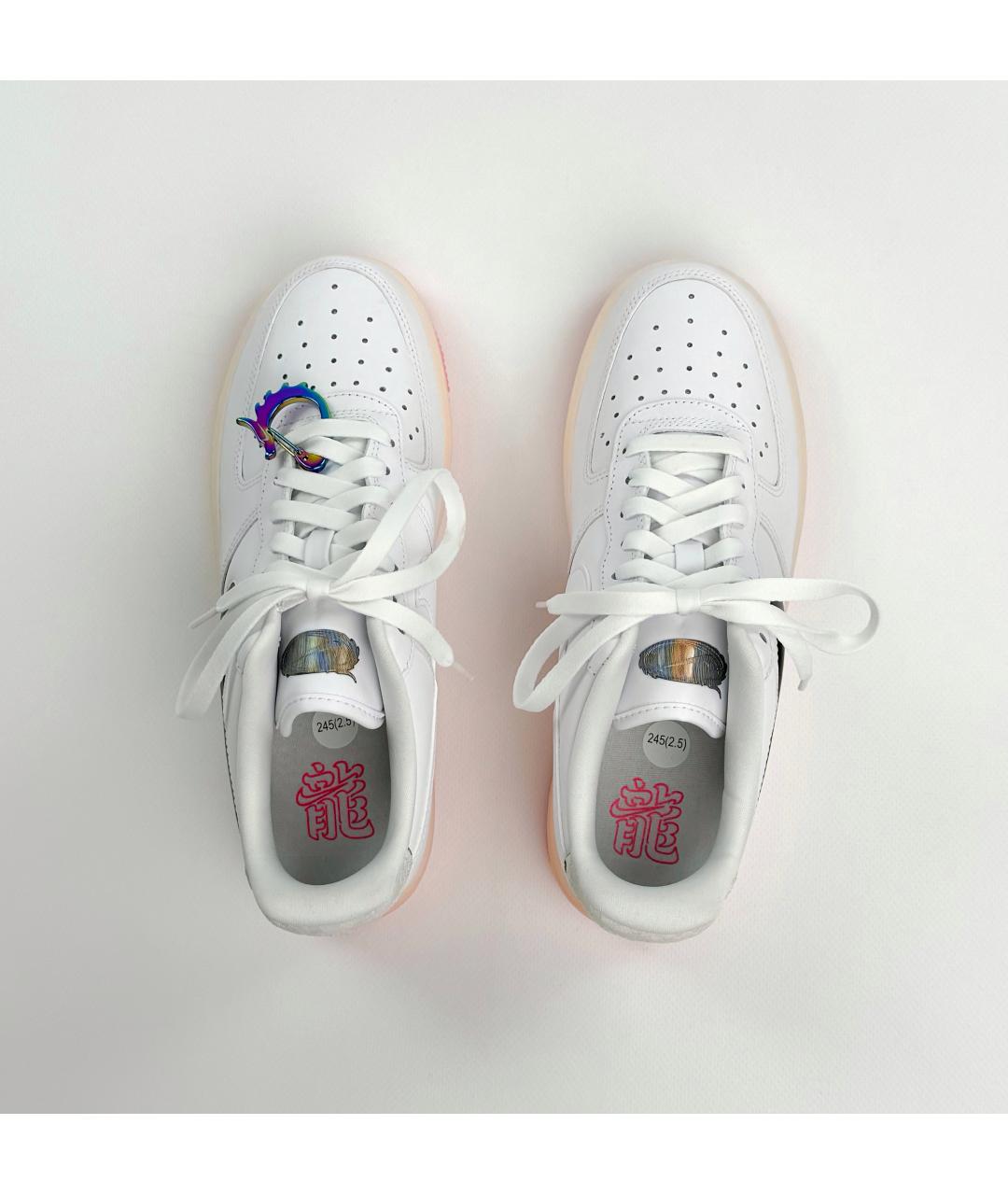 NIKE Белые кожаные низкие кроссовки / кеды, фото 9