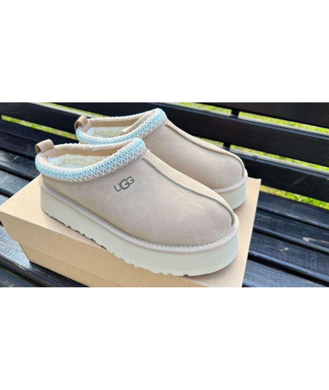 UGG AUSTRALIA Бежевые замшевые полусапоги, фото 3