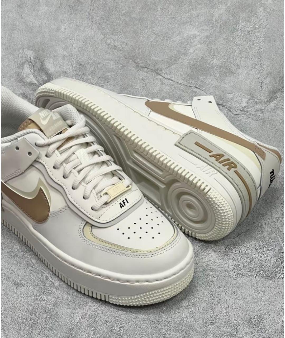 NIKE Бежевые кожаные кеды, фото 6