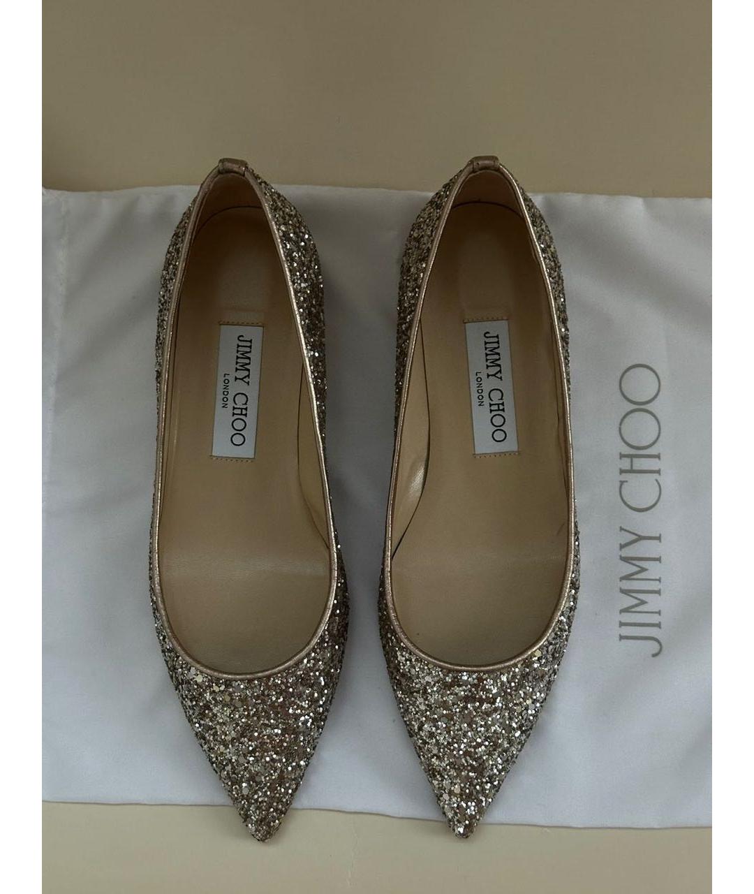 JIMMY CHOO Золотые балетки, фото 2