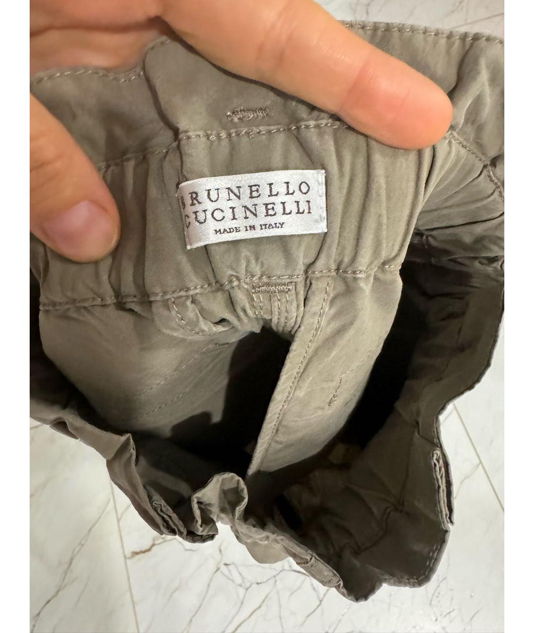 BRUNELLO CUCINELLI Коричневые хлопковые брюки и шорты, фото 3