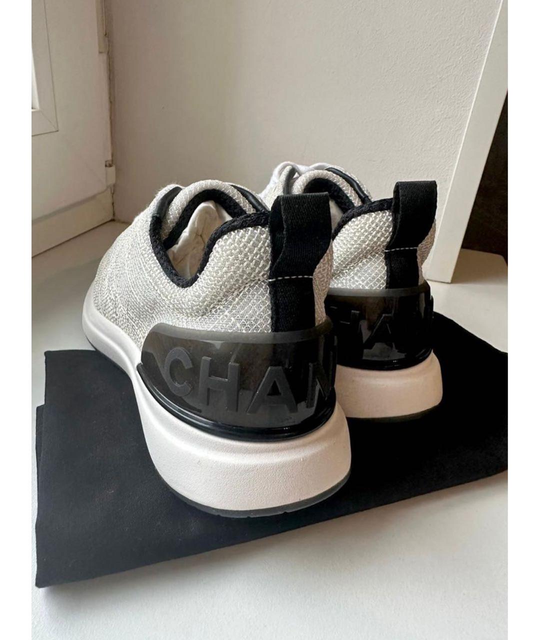 CHANEL Серые текстильные кроссовки, фото 3