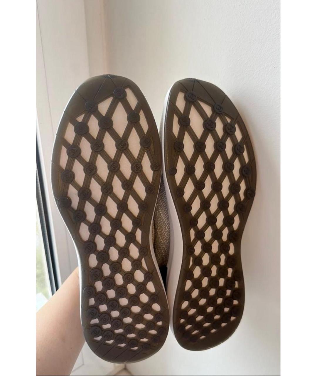 CHANEL Серые текстильные кроссовки, фото 4