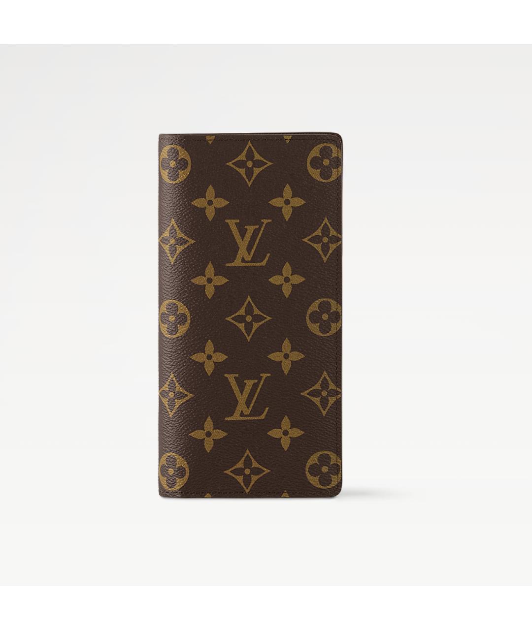 LOUIS VUITTON Коричневый кожаный кошелек, фото 6