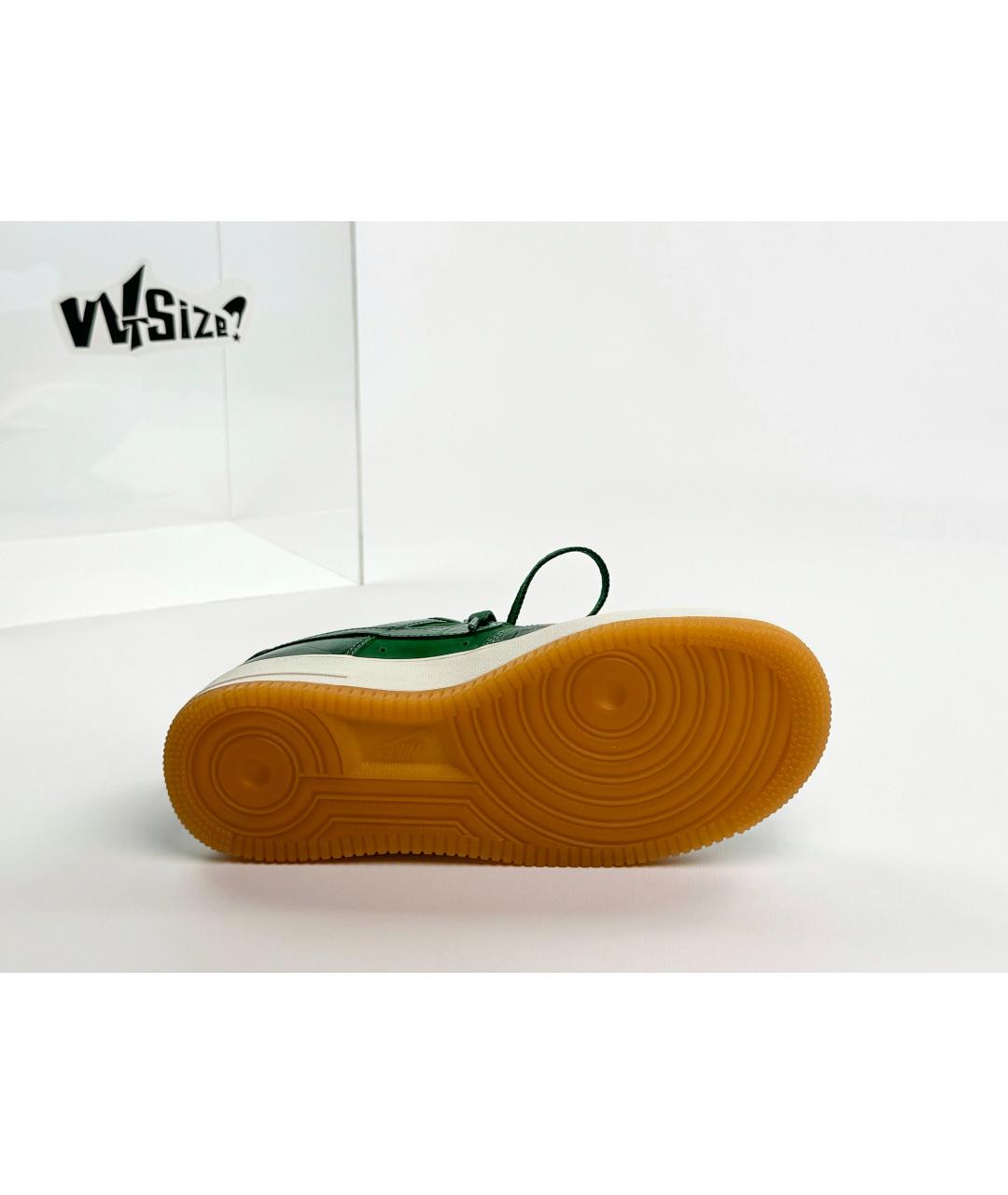 NIKE Зеленые кожаные низкие кроссовки / кеды, фото 7