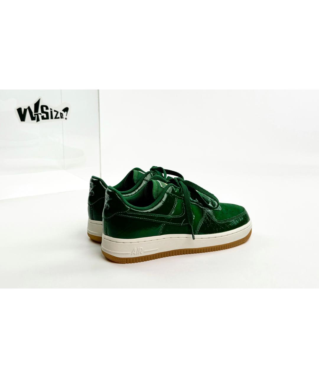 NIKE Зеленые кожаные низкие кроссовки / кеды, фото 4