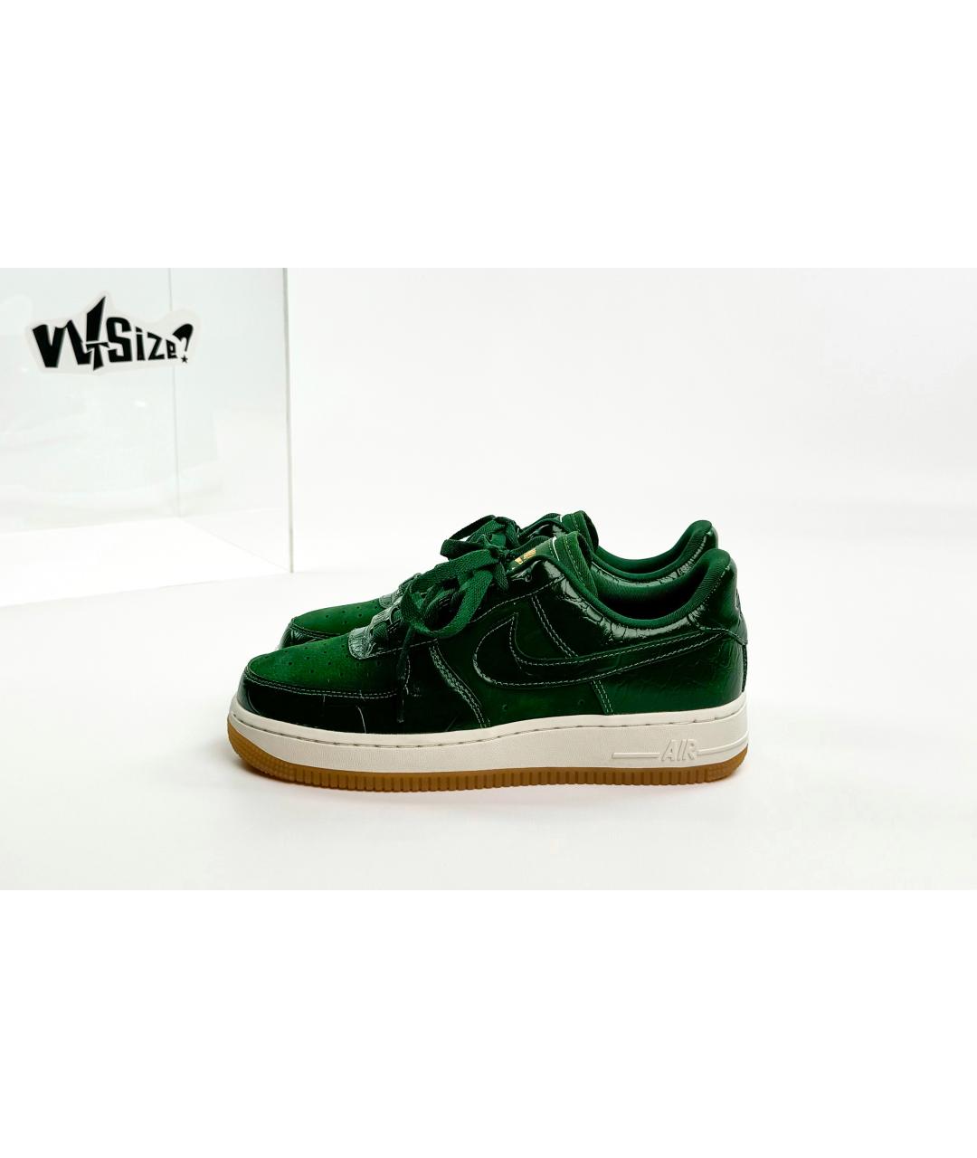 NIKE Зеленые кожаные низкие кроссовки / кеды, фото 10