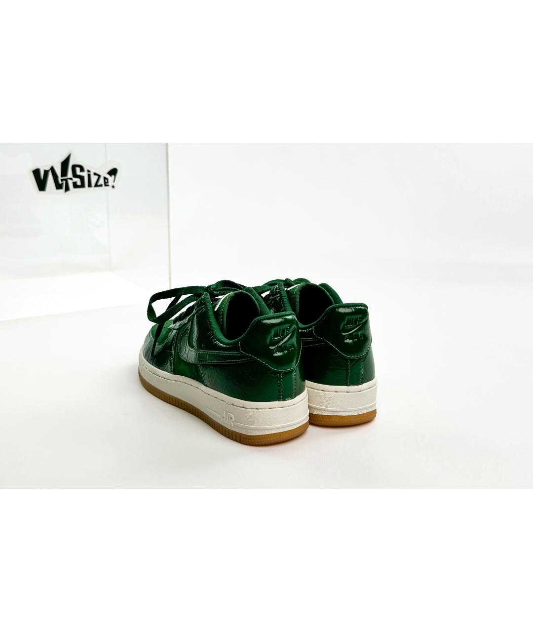 NIKE Зеленые кожаные низкие кроссовки / кеды, фото 3