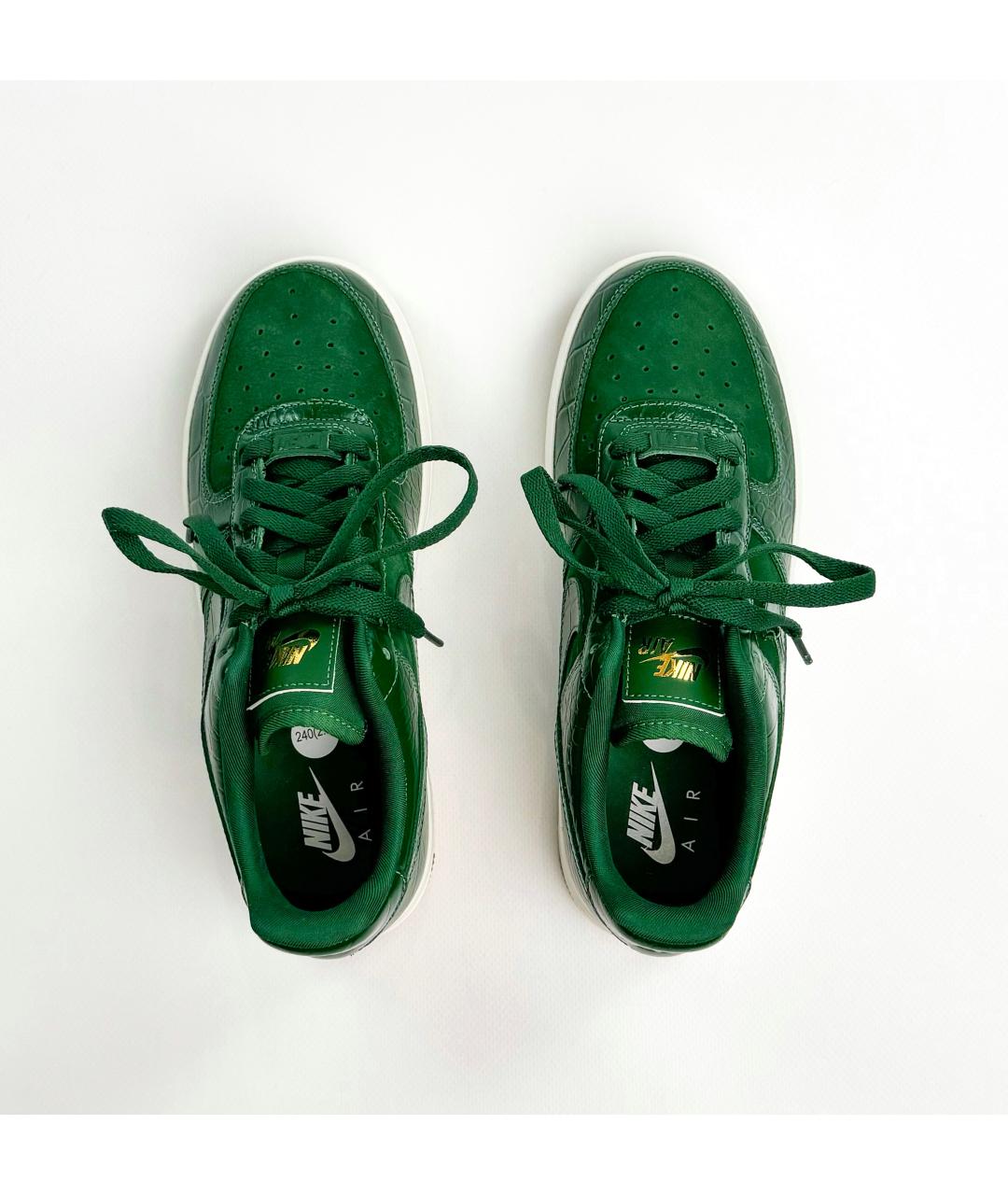 NIKE Зеленые кожаные низкие кроссовки / кеды, фото 8