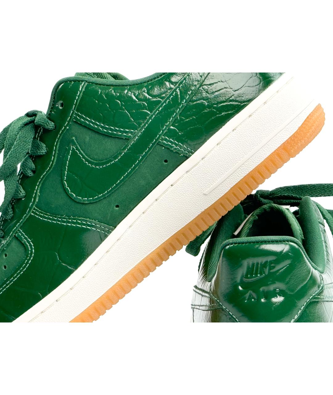 NIKE Зеленые кожаные низкие кроссовки / кеды, фото 9