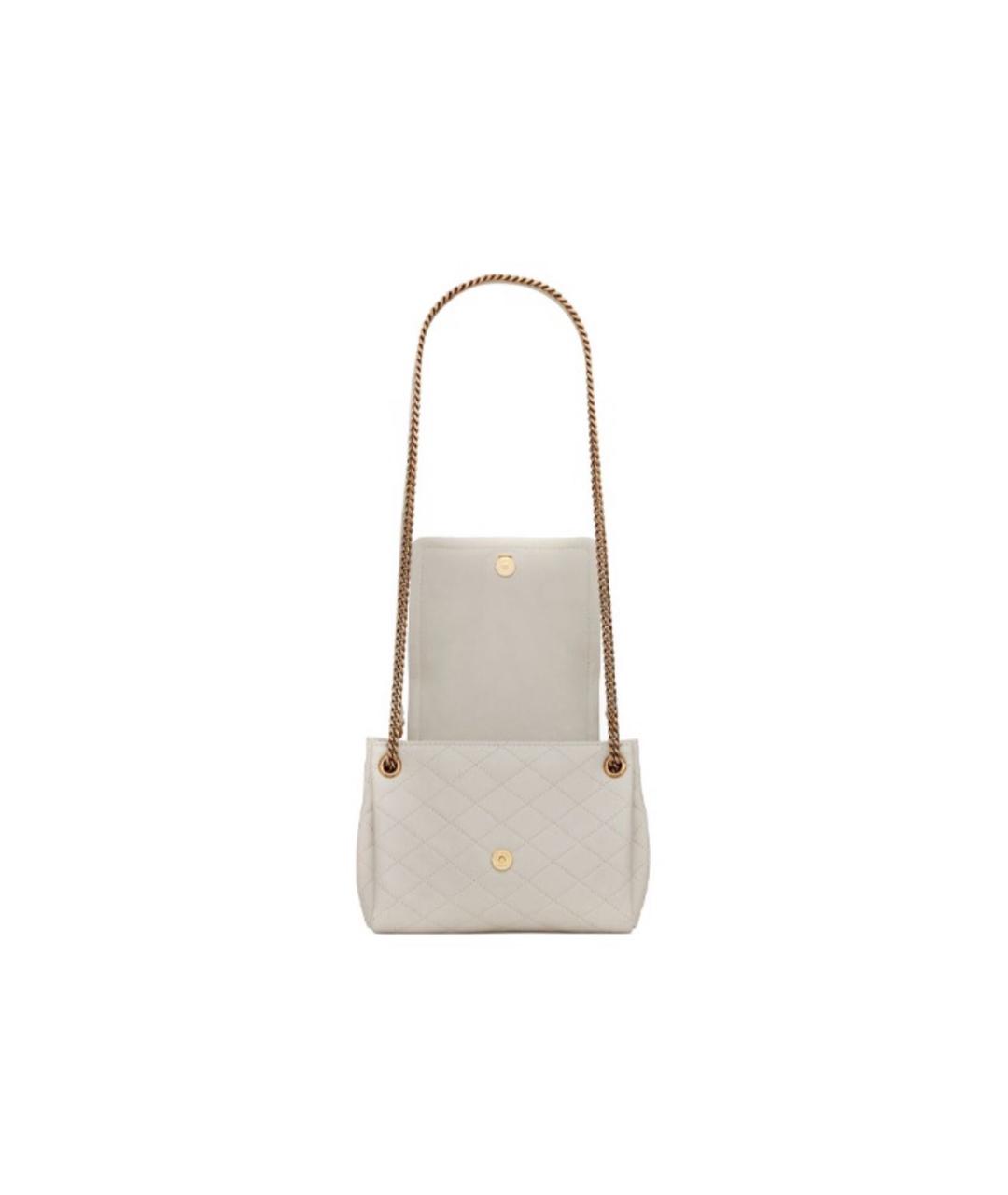 SAINT LAURENT Белая кожаная сумка тоут, фото 3